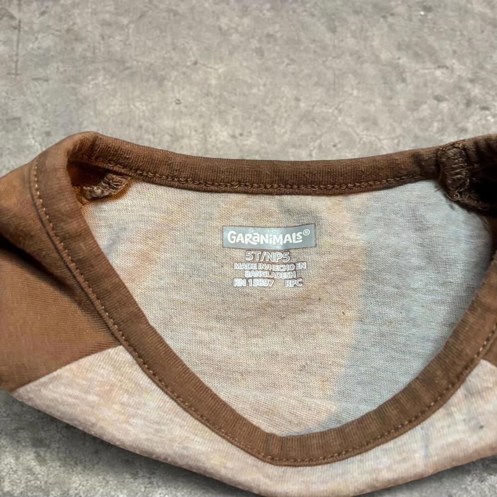 y2k babytee xs brown gray garanimals youth size 5T fits xs women kidcore - Picture 6 of 8